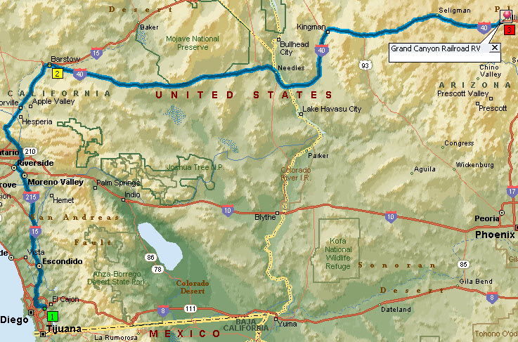 La Mesa to Williams, AZ