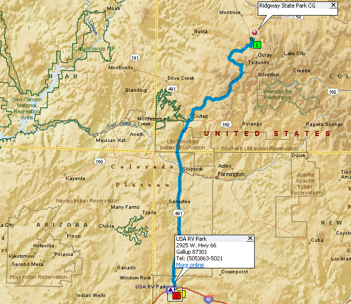 Ridgway SP to Gallup, NM