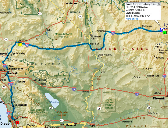 Williams, AZ to La Mesa