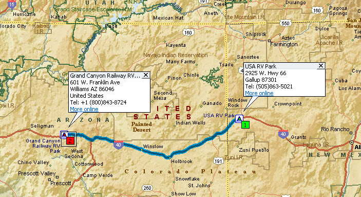 Gallup, NM to Williams, AZ