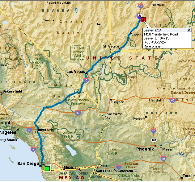 La Mesa to Beaver, UT