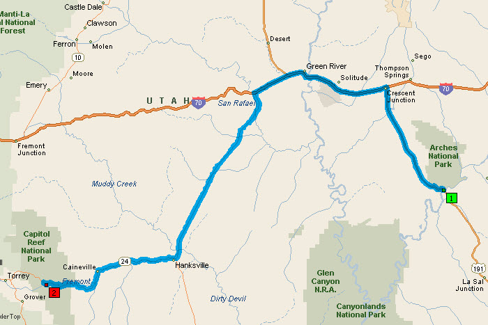 Moab to Capitol Reef