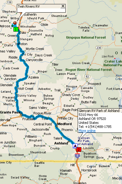 Roseburg to Ashland