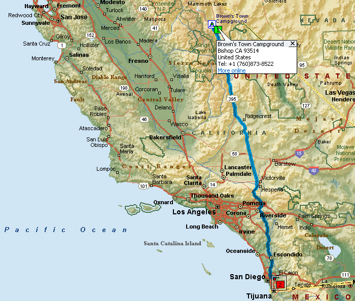 Bishop to La Mesa Map