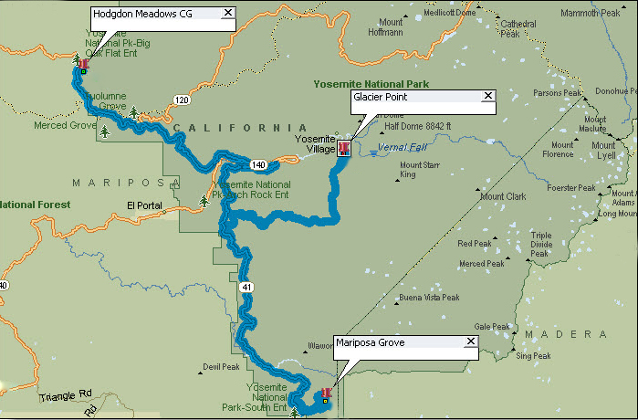 Hodgdon Meadow to Mariposa Grove